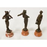 SET 3 BRONZE MUSICIANS 20CMS (H) APPROX