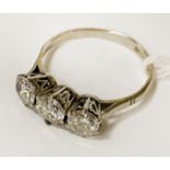 PLATINUM 3 STONE DIAMOND RING APPROX 1.50CT TOTAL SIZE N