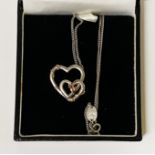 CLOGAU HEART PENDANT NECKLACE SILVER & GOLD