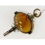 SILVER END AGATE WATCH KEY