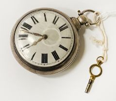 VINTAGE SILVER POCKET WATCH WITH KEY
