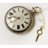 VINTAGE SILVER POCKET WATCH WITH KEY