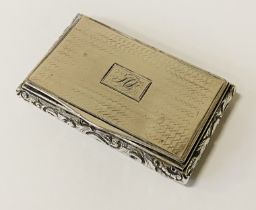 EARLY VICTORIAN (1840) BIRMINGHAM MARKED N & B FOR NEWSTADT & BARNETT SNUFF BOX - HM SILVER - APPROX