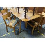E GOMME OAK TABLE & 4 CHAIRS