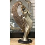 ART DECO STYLE FIGURE OF A LADY SIGNED - 64 CMS (H) APPROX