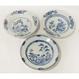 AFTER MING (PROBABLY QUING XI) THREE BLUE & WHITE BOWLS A/F 23CMS (D) APPROX