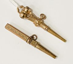 TWO GOLD PLATED WATCH KEYS
