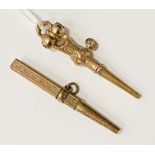 TWO GOLD PLATED WATCH KEYS