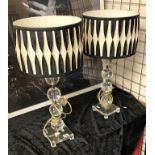 TWO TABLE LAMPS - 64.5 CMS (H) APPROX INCLUDING SHADES