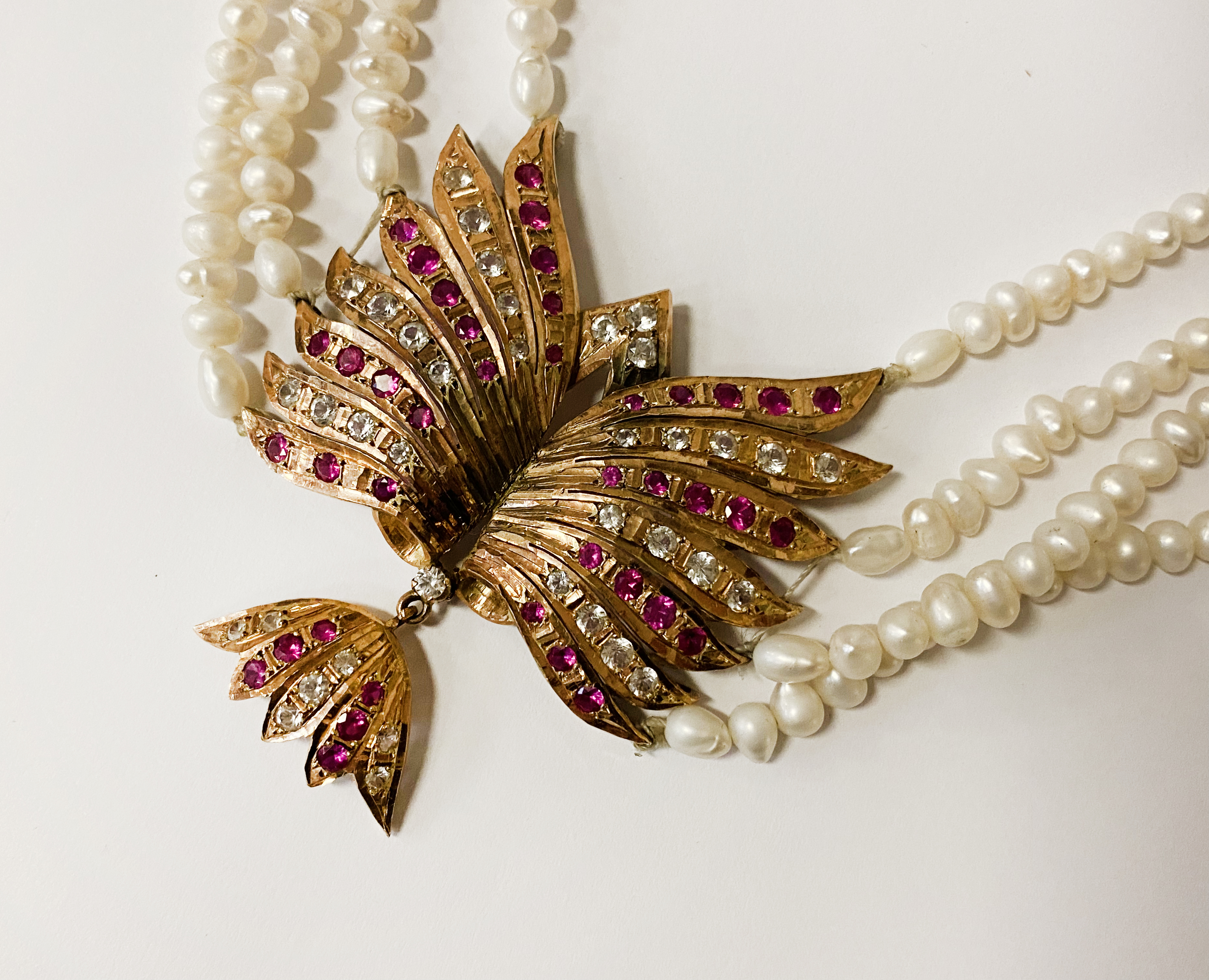 GOLD & PEARL & RUBY NECKLACE - Bild 2 aus 3