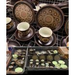 DENBY ARABESQUE PART DINER/COFFEE/TEA SERVICE WITH CARLTONWARE CABBAGE PART SERVICE