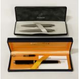 WATERMAN GENTLEMAN IDEAL LACQUERED FOUNTAIN PEN WITH 18CT GOLD NIB IN ORIGINAL BOX WITH PARKER