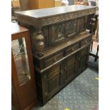 CARVED OAK SIDEBOARD