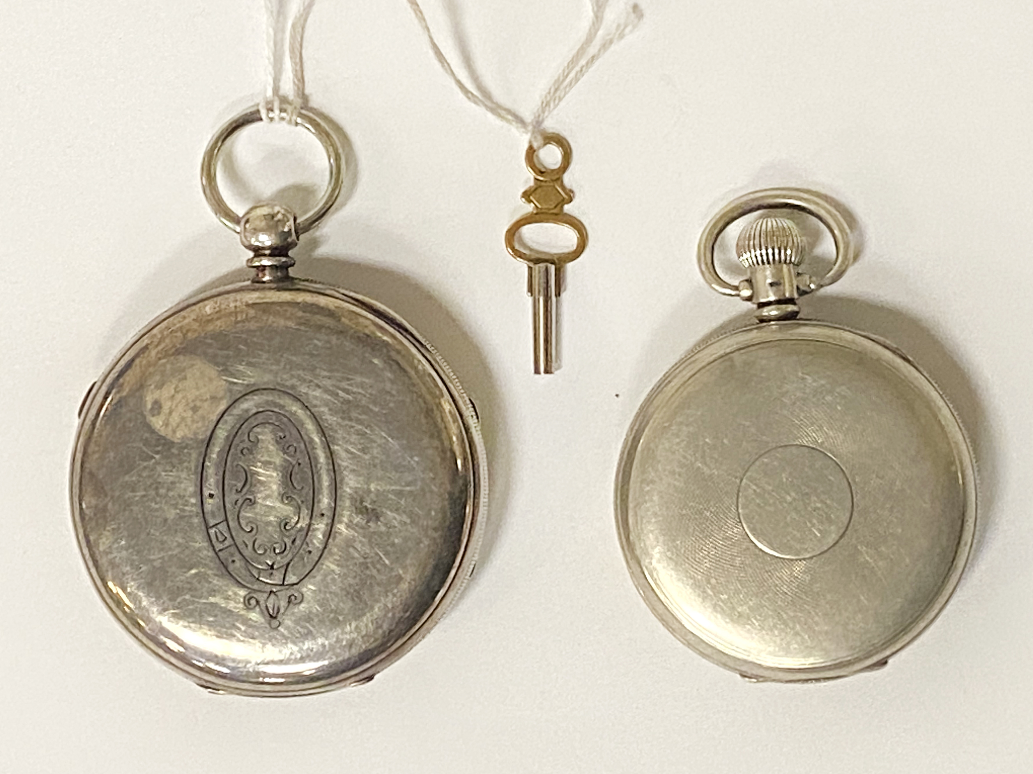 HM SILVER POCKET CHRONOGRAPH & 1 OTHER POCKET WATCH - Image 2 of 2