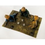 COLD PAINTED BRONZE BOYS PLAYING DICE