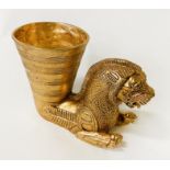 GOLD PLATED RHYTON OF WINGED LION