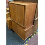 TWO TEAK CUPBOARDS