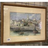 WATERCOLOUR HARBOUR SCENE - SIGNED