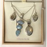 COLLECTION OF OPAL JEWELLERY PENDANT & EARRINGS