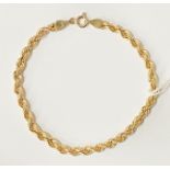 9CT GOLD BRACELET 7 1/2 INCHES 2.7 GRAMS