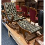 CHESTERFIELD ROCKING CHAIR & STOOL