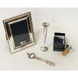 HM SILVER WINE STOPPER BOTTLE OPENER, POSY VASE & PHOTO FRAME