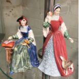 TWO ROYAL DOULTON FIGURES - ANNE BOLEYN & CATHERINE OF ARAGON - WITH CERTIFICATES