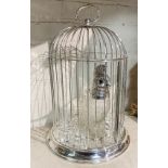 SILVER PLATED BIRDCAGE DECANTER SET
