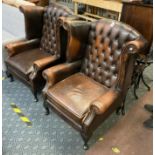 2 WINGBACK CHESTERFIELD ARMCHAIRS