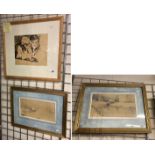 3 WATERCOLOURS BY ALEXEI FEDULOU INC WINTER SCENES - SIGNED
