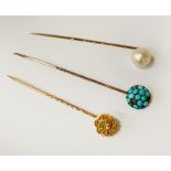 15CT, 18CT & 1 OTHER PIN BROOCH (3)