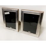 PAIR OF LARGE HM SILVER PHOTO FRAMES - 22 X 17 CMS