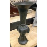 EARLY CHINESE BRONZE VASE - 14'' (H)