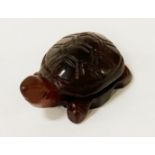 ORIENTAL CARVED FIGURE OF A TURTLE - CHINESE MARK