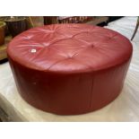 CIRCULAR LEATHER RED POUFFE