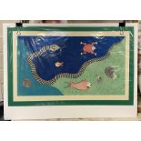 ODE TO THE INDIAN OCEAN ORIGINAL HAND- PULLED COLOURED SERIGRAPH ON WOVE 24.5CMS (H) X 37.5CMS (W)