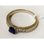18CT SAPPHIRE & DIAMOND RING SIZE N 3.5 GRAMS APPROX