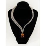 STERLING SILVER (925) BEJEWELLED NECKLACE