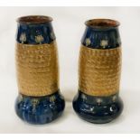 PAIR OF DOULTON LAMBETH VASES - 20CM H