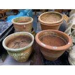 SIX TERRACOTTA POTS