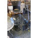 DESIGNER ROUND GLASS TABLE WITH 3 CHAIRS