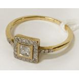 9CT GOLD & DIAMOND RING SIZE L/M 1.6 GRAMS APPROX