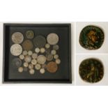 SELECTION OF ANTIQUE & MODERN COINS (SOME SILVER)