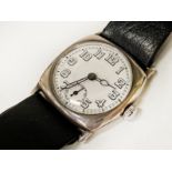 SILVER CASED WRIST WATCH - ENGRAVED TO BACK