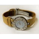 LADIES BULGARI MOTHER OF PEARL FACE WRISTWATCH NO BATTERY BUT GUARANTEED WORKING