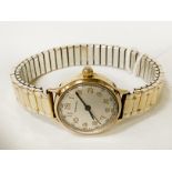 LADIES WATCH WITH 9CT GOLD BACK