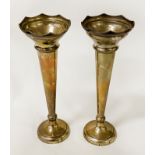 TWO HM SILVER POSY HOLDERS - 23CM H