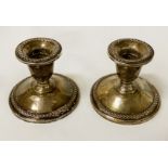 PAIR OF SILVER CANDLESTICKS 8CMS (H) APPROX