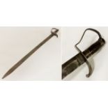 EUROPEAN BRAND SWORD WITH FULLERED SINGLE EDGED BLADE 790MM LENGTH