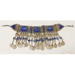 AFGHANISTAN LAPIS LAZULI NECKLACE WITH COIN DROPS